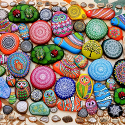 Пазл: Расписные камушки