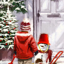 Пазл: Привез снеговика