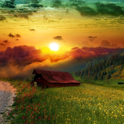 Пазл: Закат в горах