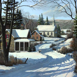 Пазл: Церковь в конце улицы