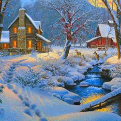 Пазл: Зимним вечером