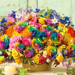 Пазл: Цветной букет