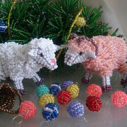 Пазл: Овечки из бисера