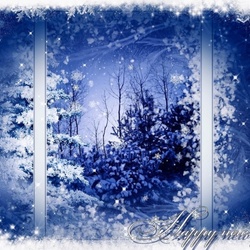 Пазл: Голубая зима за окном