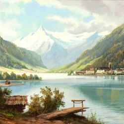 Пазл: Озеро среди гор