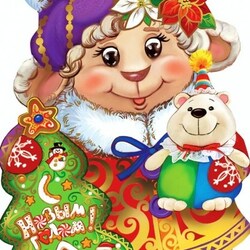 Пазл: Новогодняя овечка