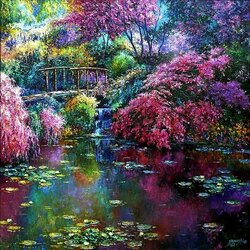 Пазл: Небольшой пруд в парке  