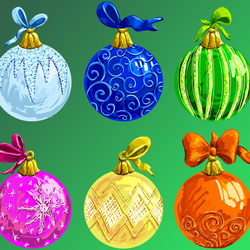 Пазл: Новогодние шары