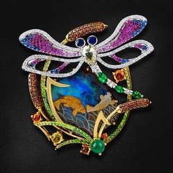 Пазл: Стрекоза над прудом