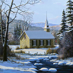 Пазл: Церковь в снегу