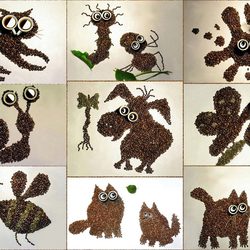 Пазл: Креатив из кофейных зерен